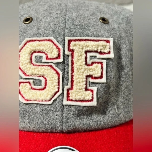 47 Stoney Clover NFL San Francisco 49ers Clean Up Grey Red Wool Blend Hat OS - Picture 3 of 9